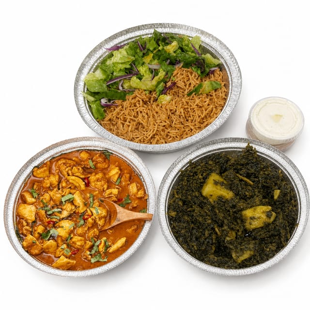 Chicken & Veggie Curry Platter.